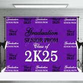 Aperturee - Aperturee Retro Purple Step And Repeat Congrats Grad Backdrop